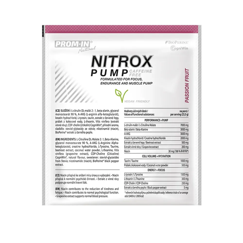 Prom-In Nitrox Pump Caffeine Free Clean 23,5 g marakuja