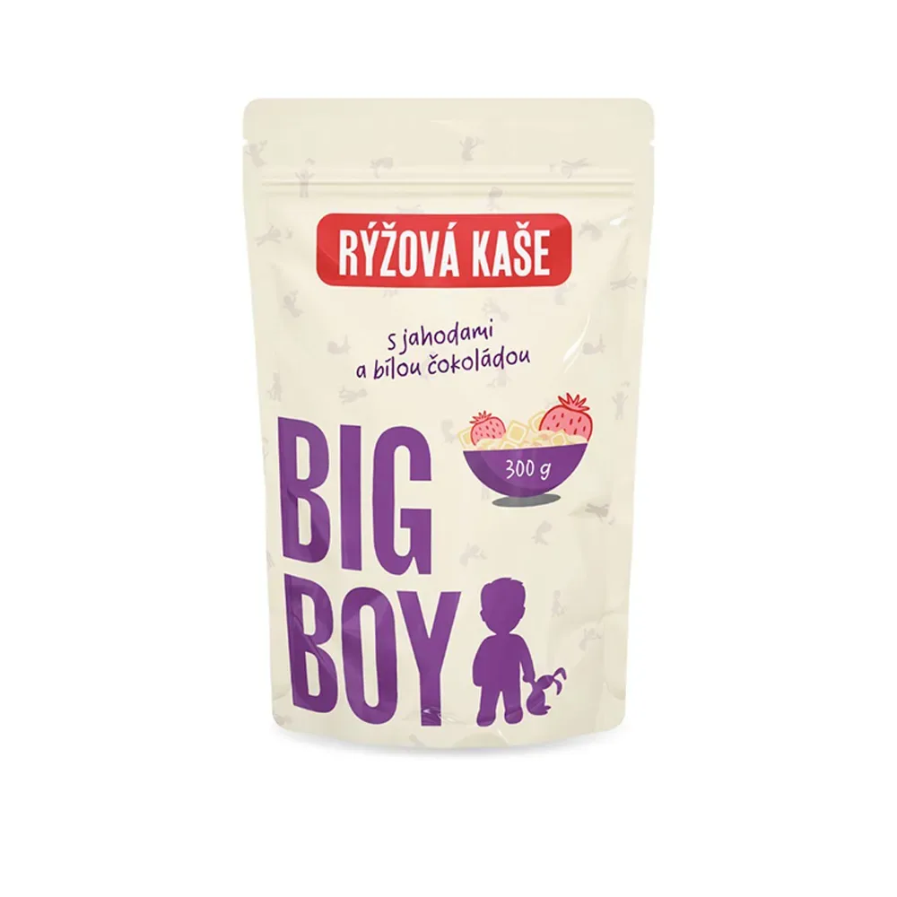 Big Boy Rýžová Kaše 300 g s jahodami a bílou čokoládou
