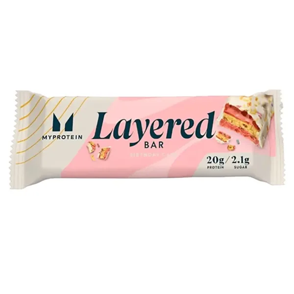 MyProtein Layered Protein bar 60 g birthday cake